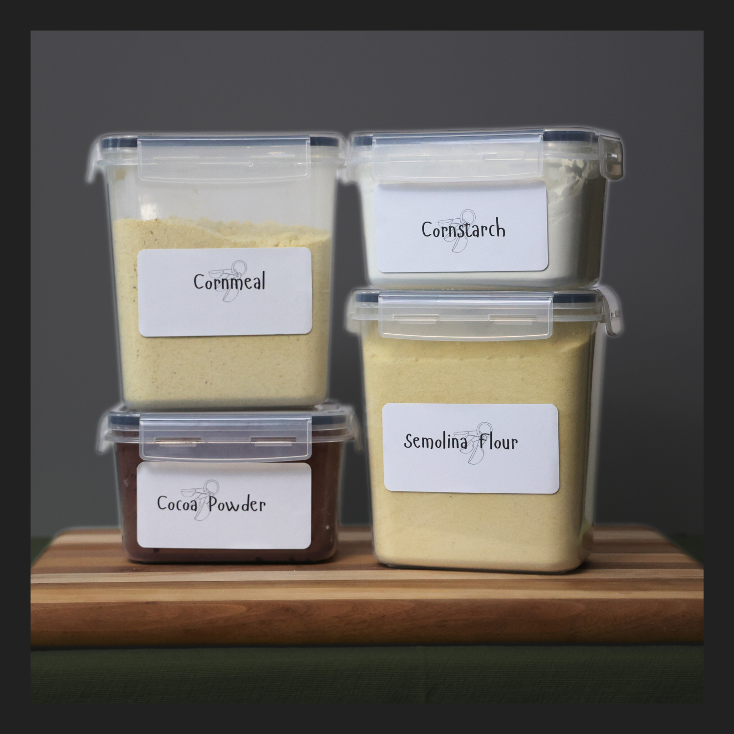 homestyle black pantry baking labels