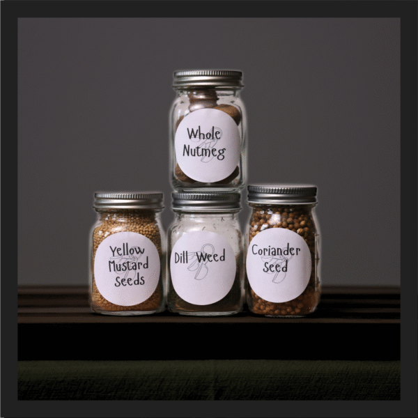 homestyle black spice jar labels