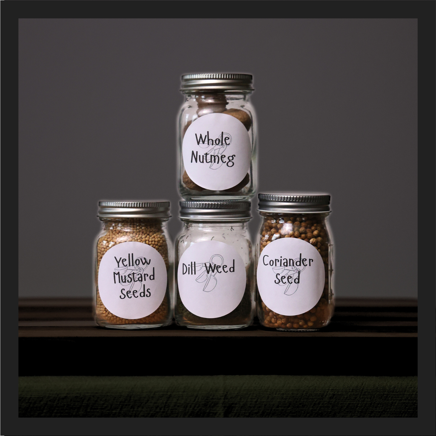 homestyle black spice jar labels