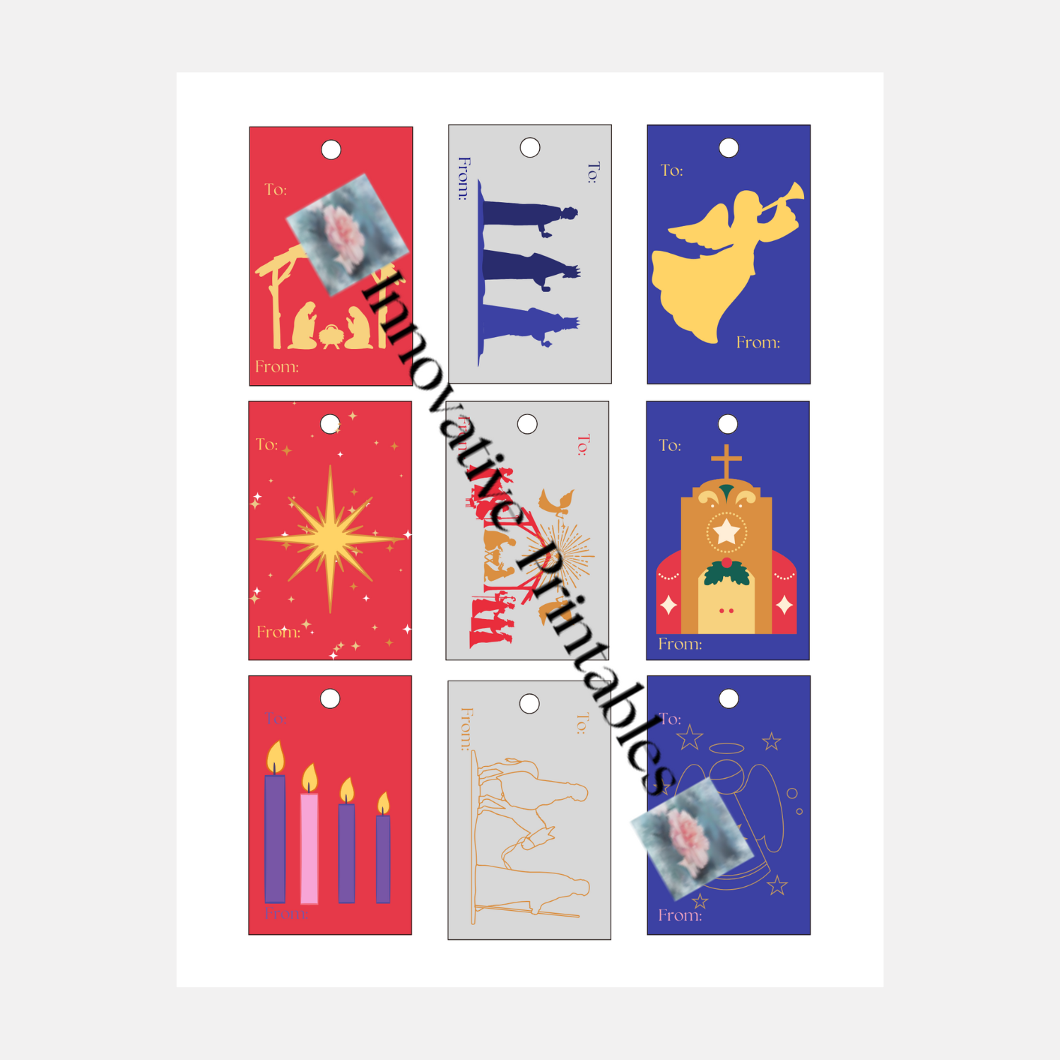 nativity gift tags