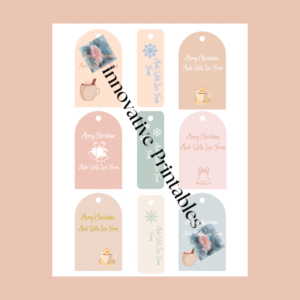 pastel Christmas and holiday gift tags for bakers