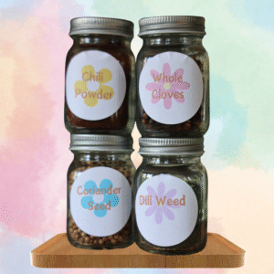 pastel floral spice jar labels