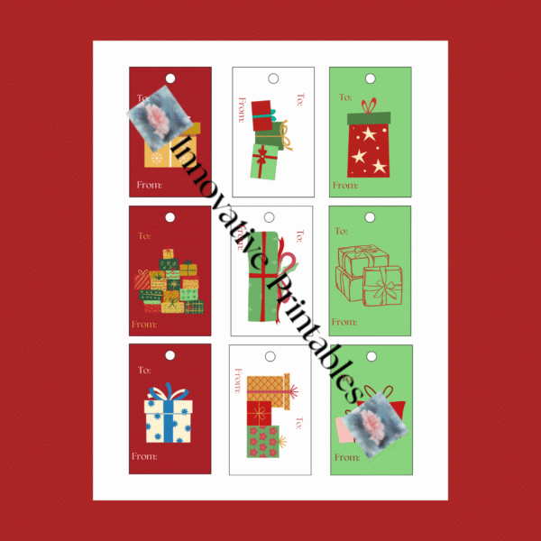 Christmas present gift tags