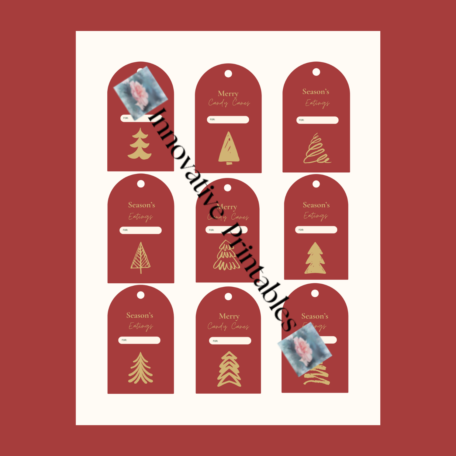 red and green gift tags for bakers