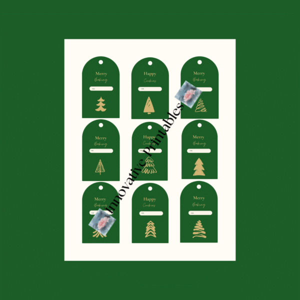 red and green gift tags for bakers