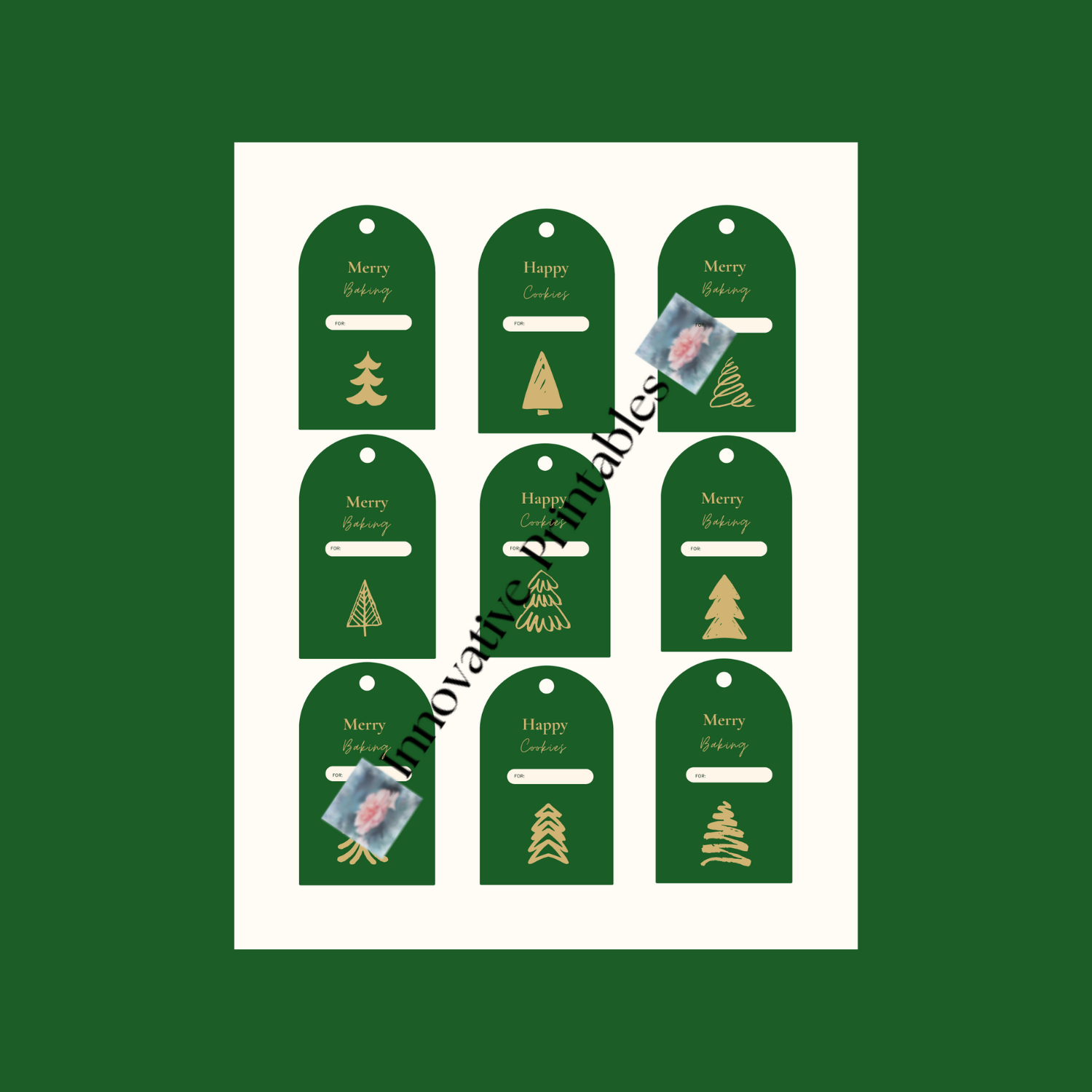 red and green gift tags for bakers