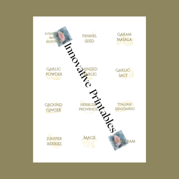 sage and yellow spice jar labels