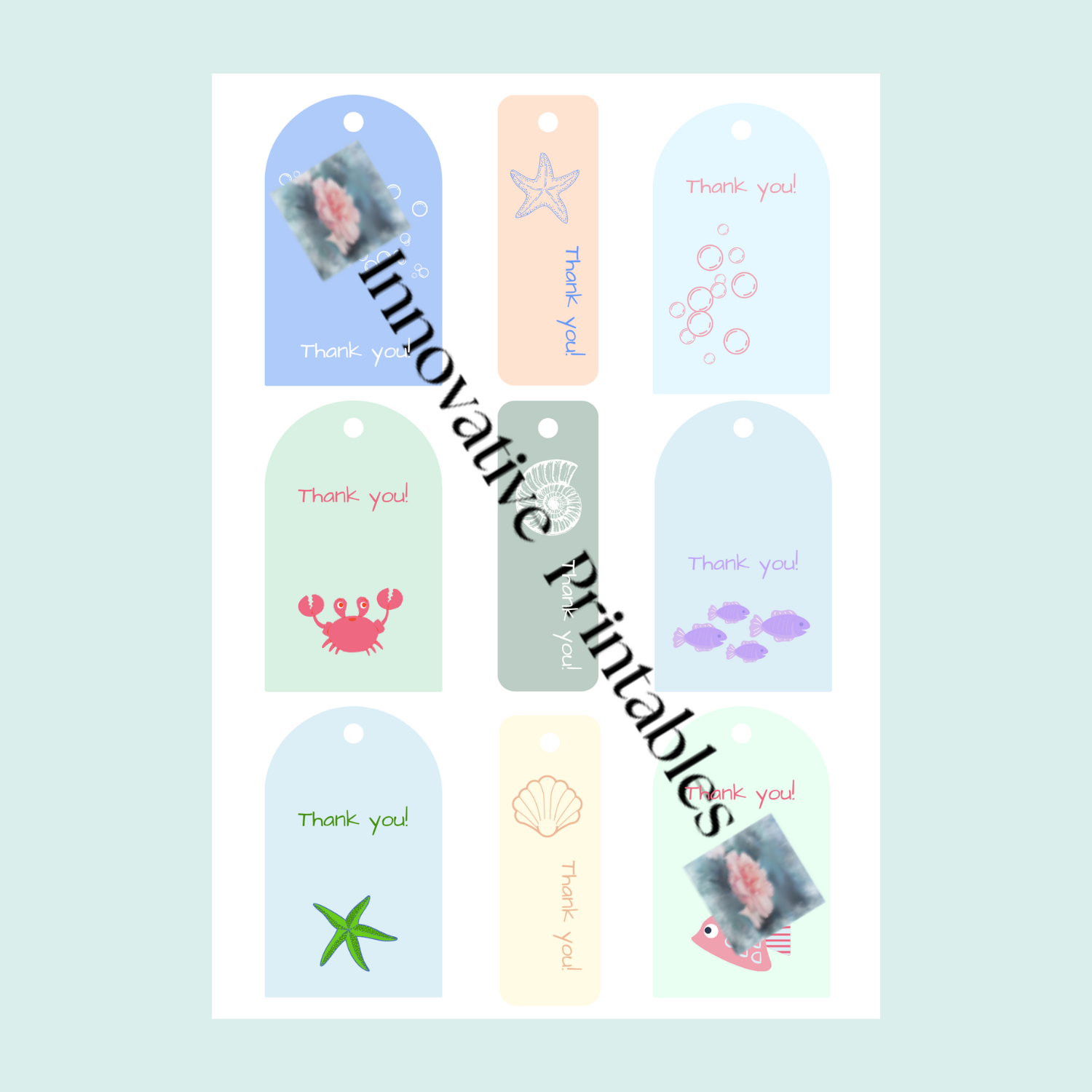 sea themed thank you notes