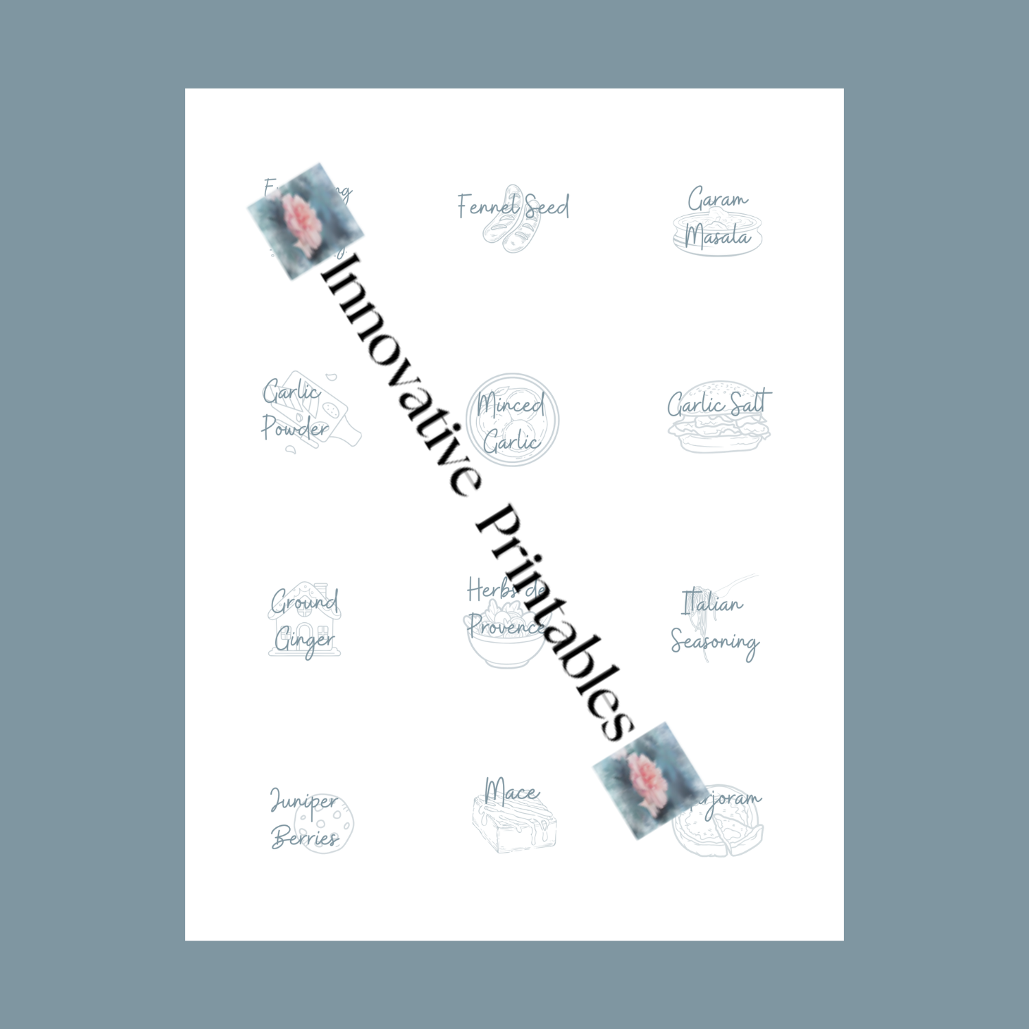 slate kitchen label set
