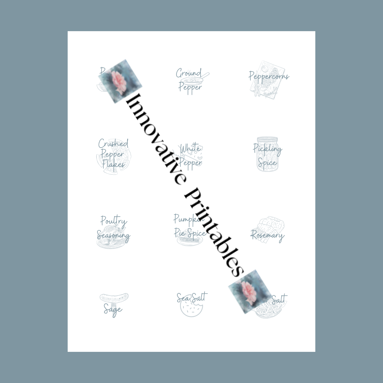 slate kitchen label set