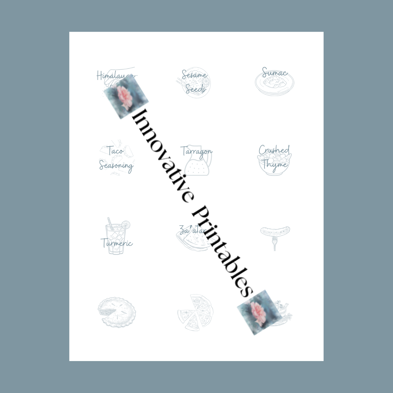 Printable Slate Round Dessert Spice Jar Labels - Image 3