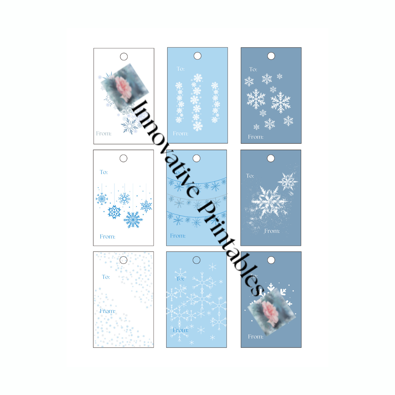 snowflake gift tags