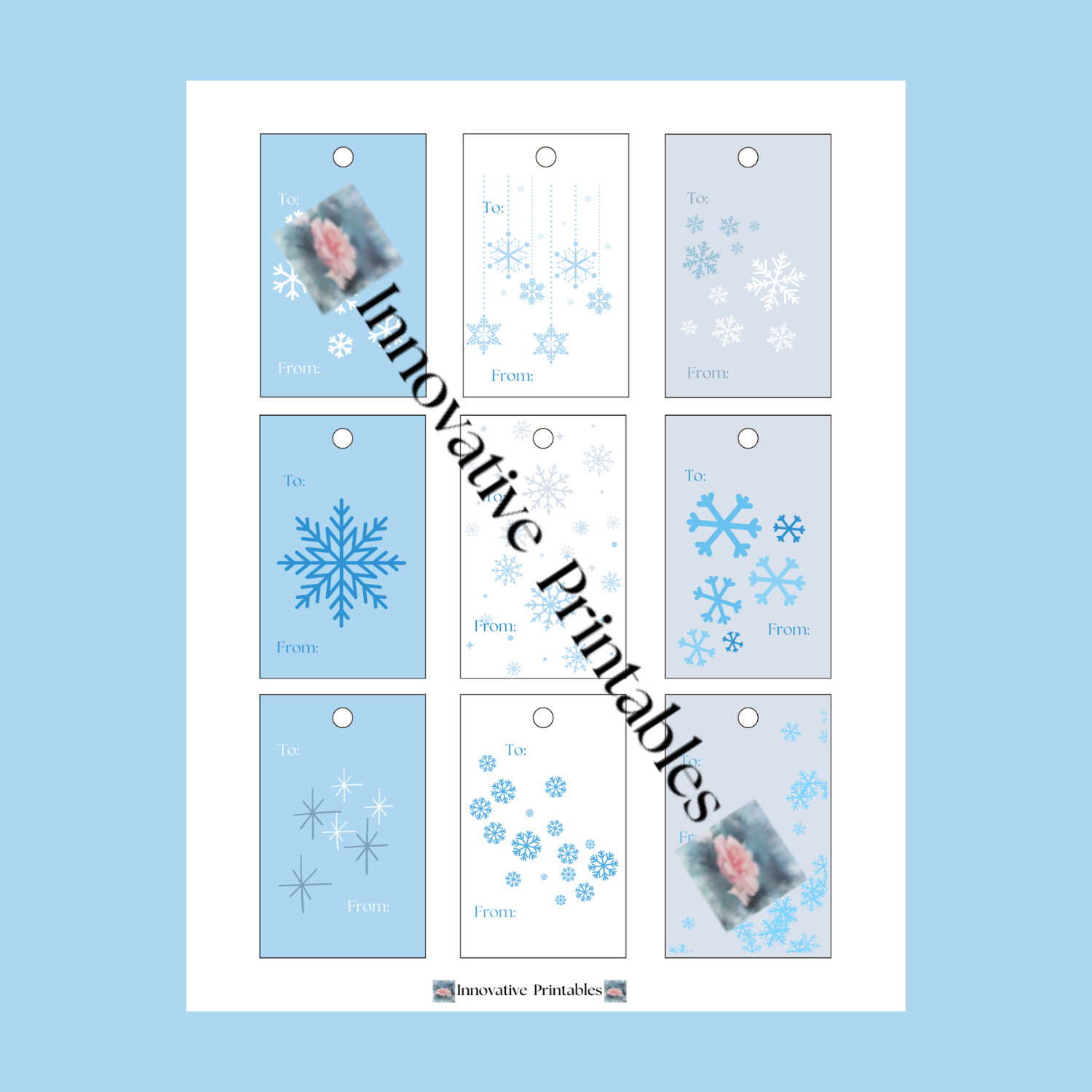 snowflake gift tags