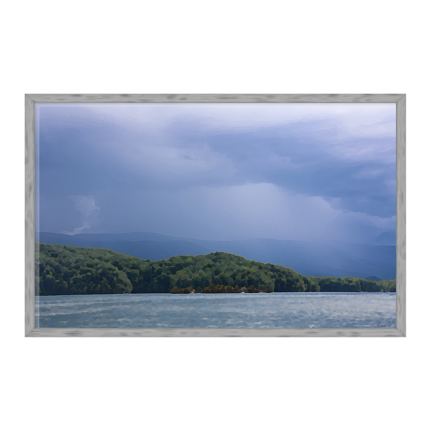 stormy mountain lake