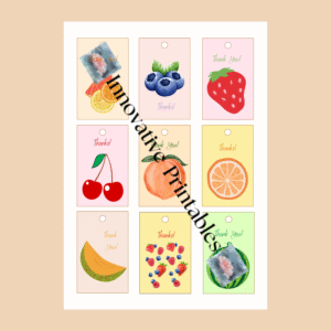 Summertime Fruit Thank You Gift Tags