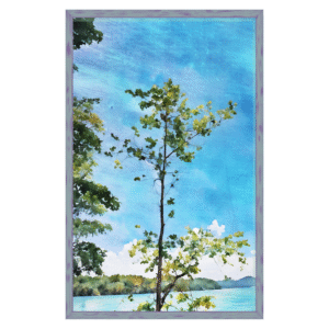 tree by lake