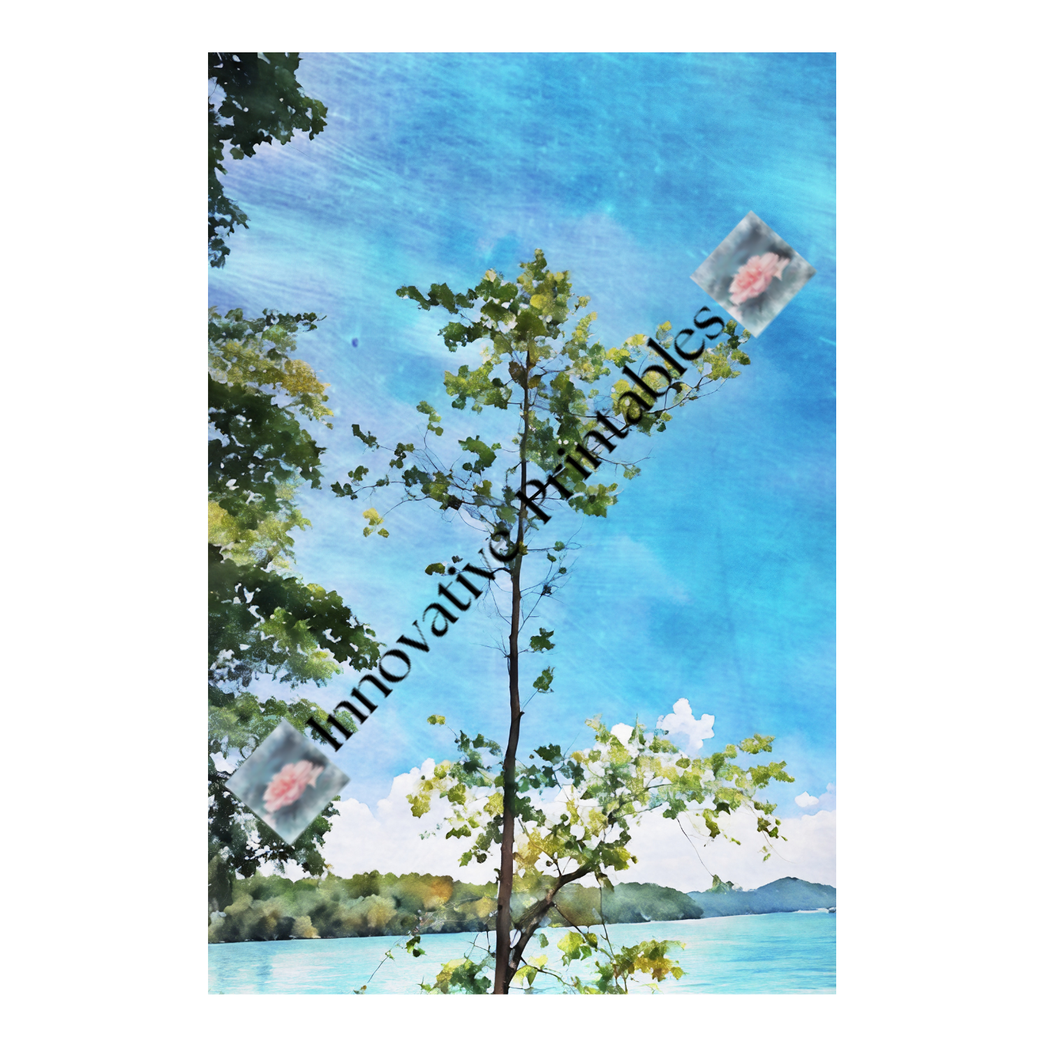 tree on lake