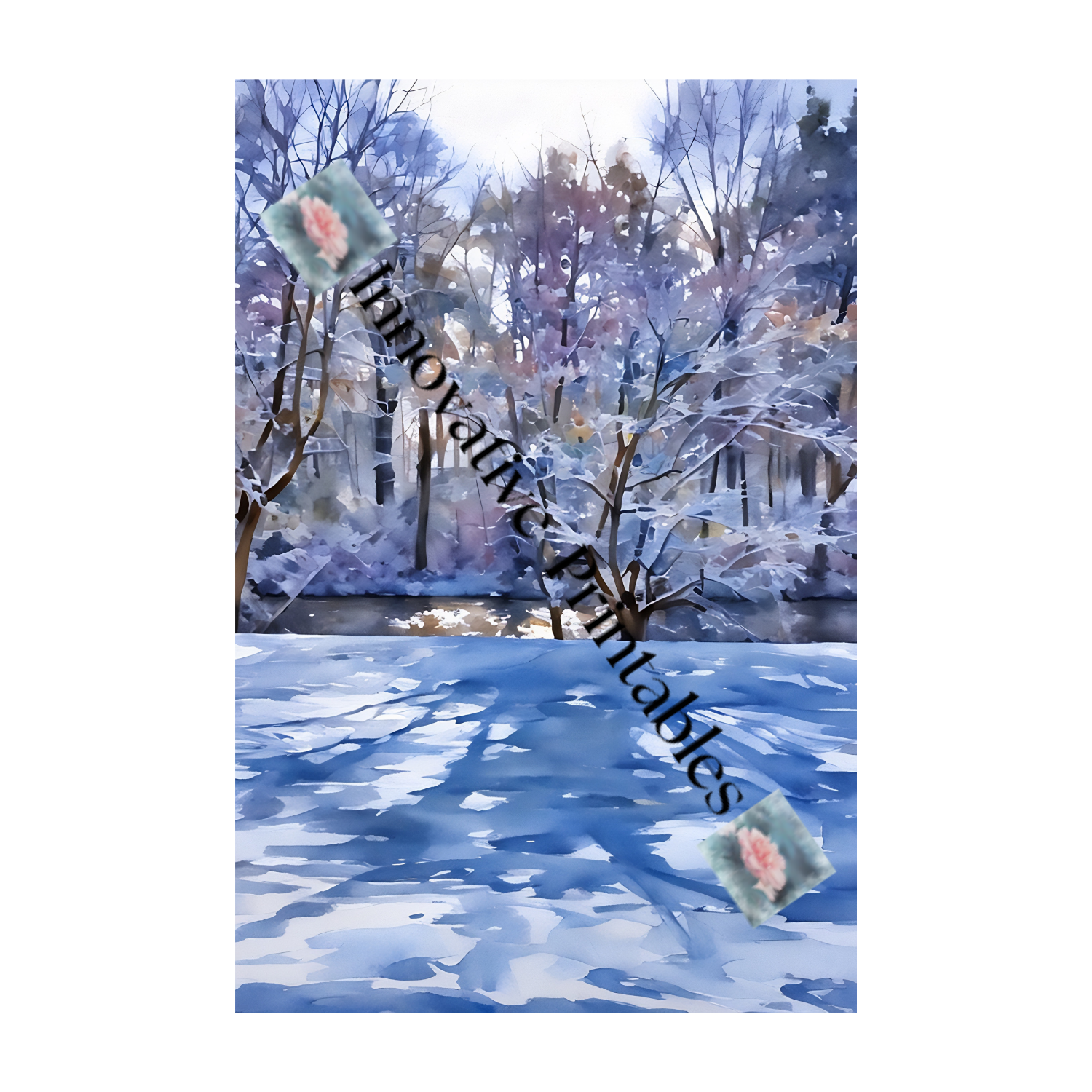 Snowy Stream Printable Art - Image 2