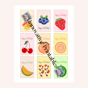 fruity birthday gift tags