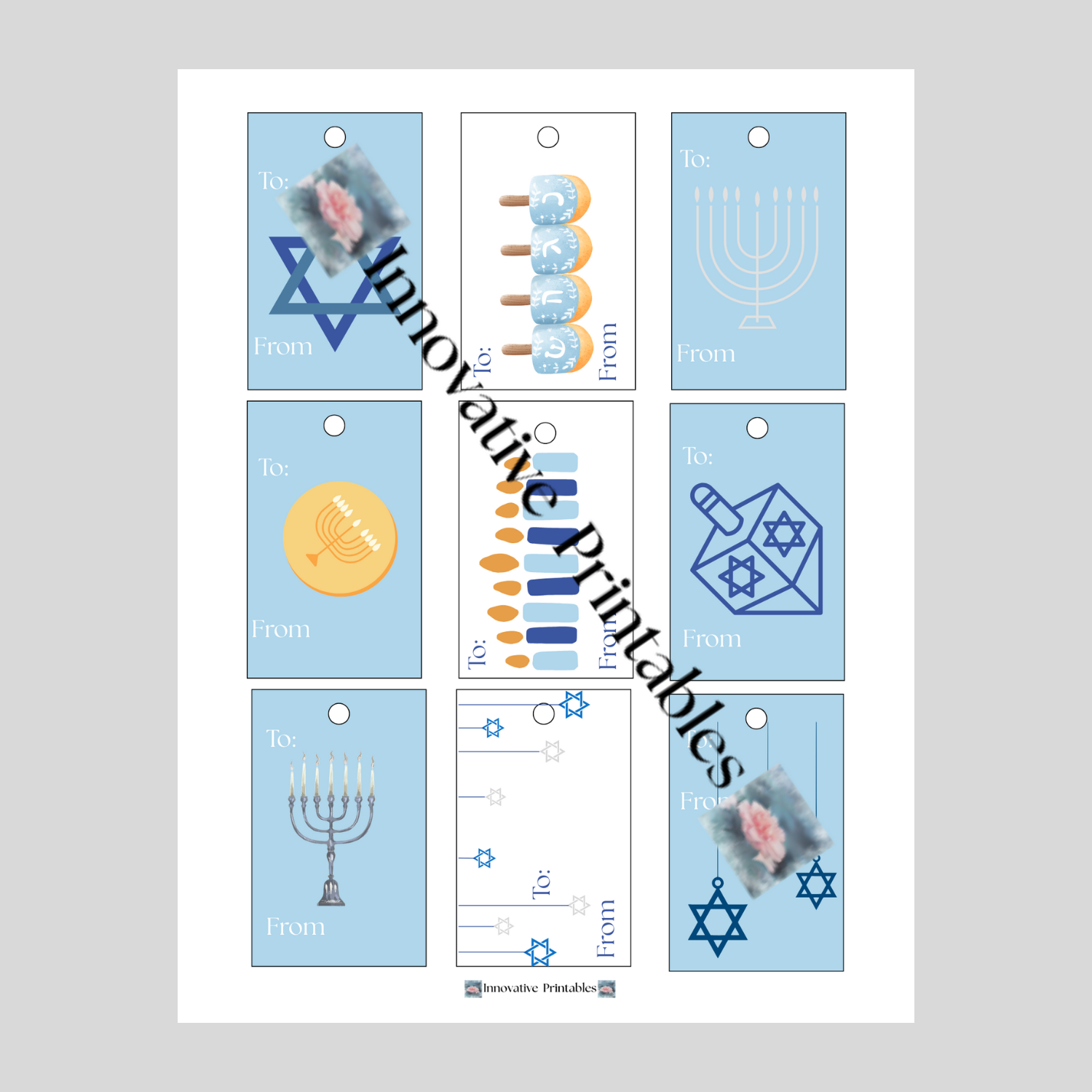 Hannukah gift tags