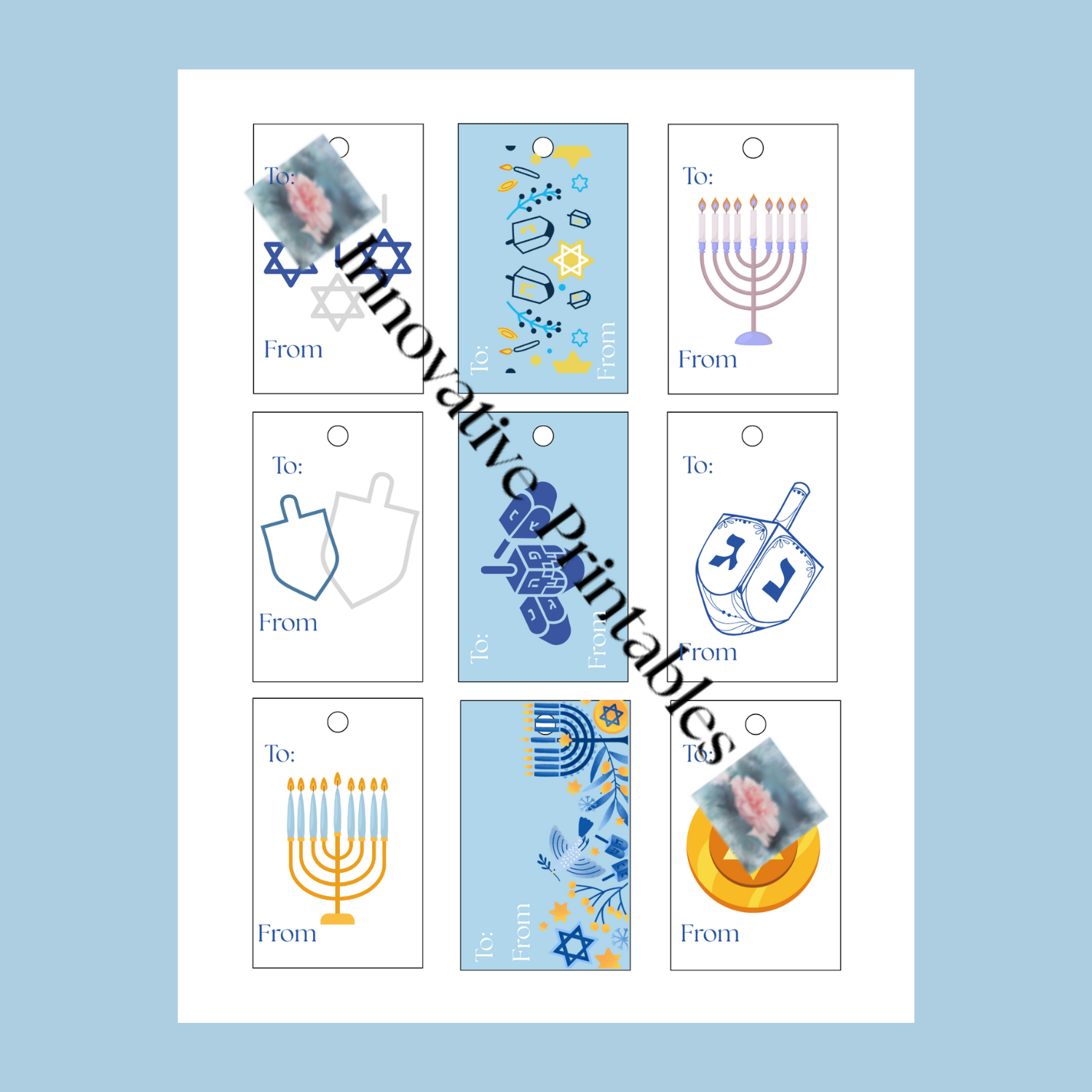 Hannukah gift tags