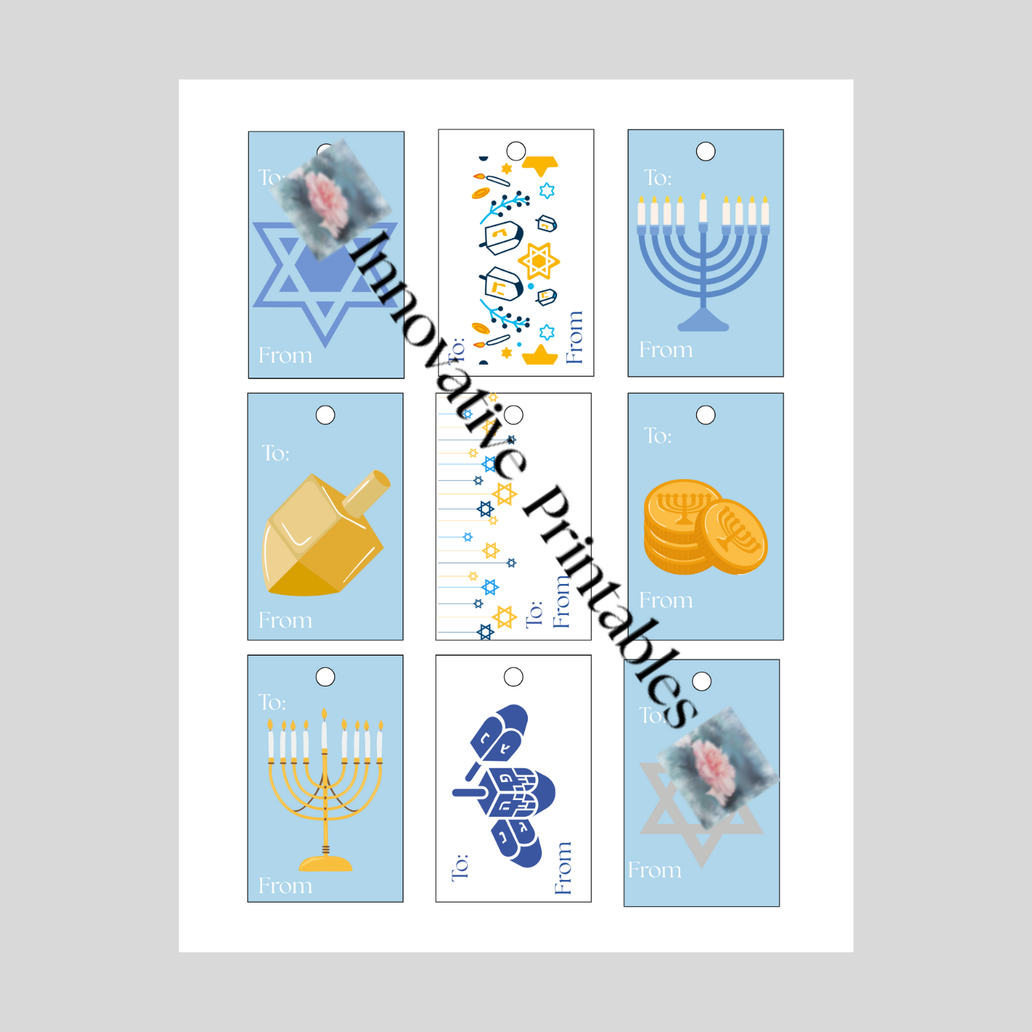Hannukah gift tags