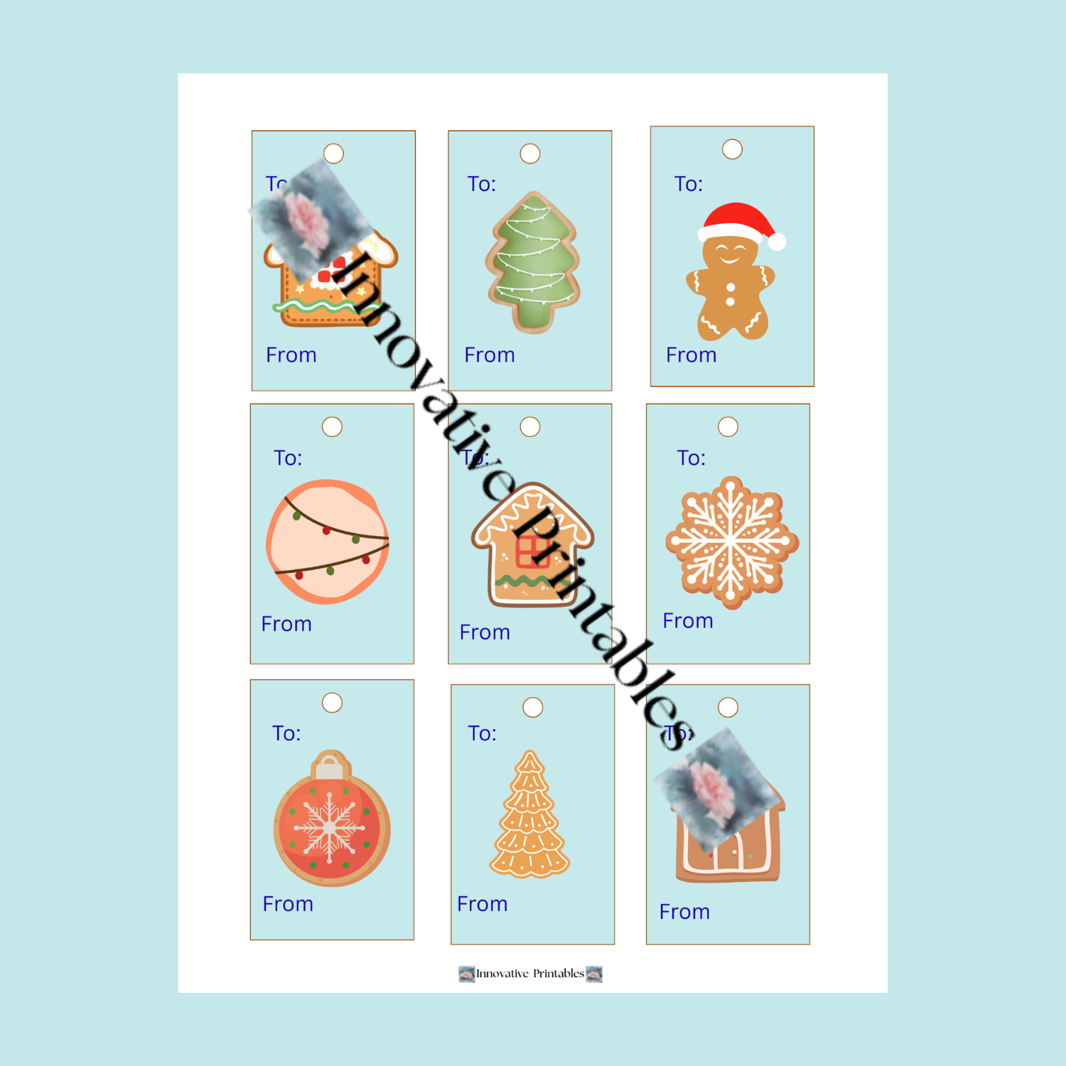 Printable Gingerbread Cookie Gift Tags - Image 3