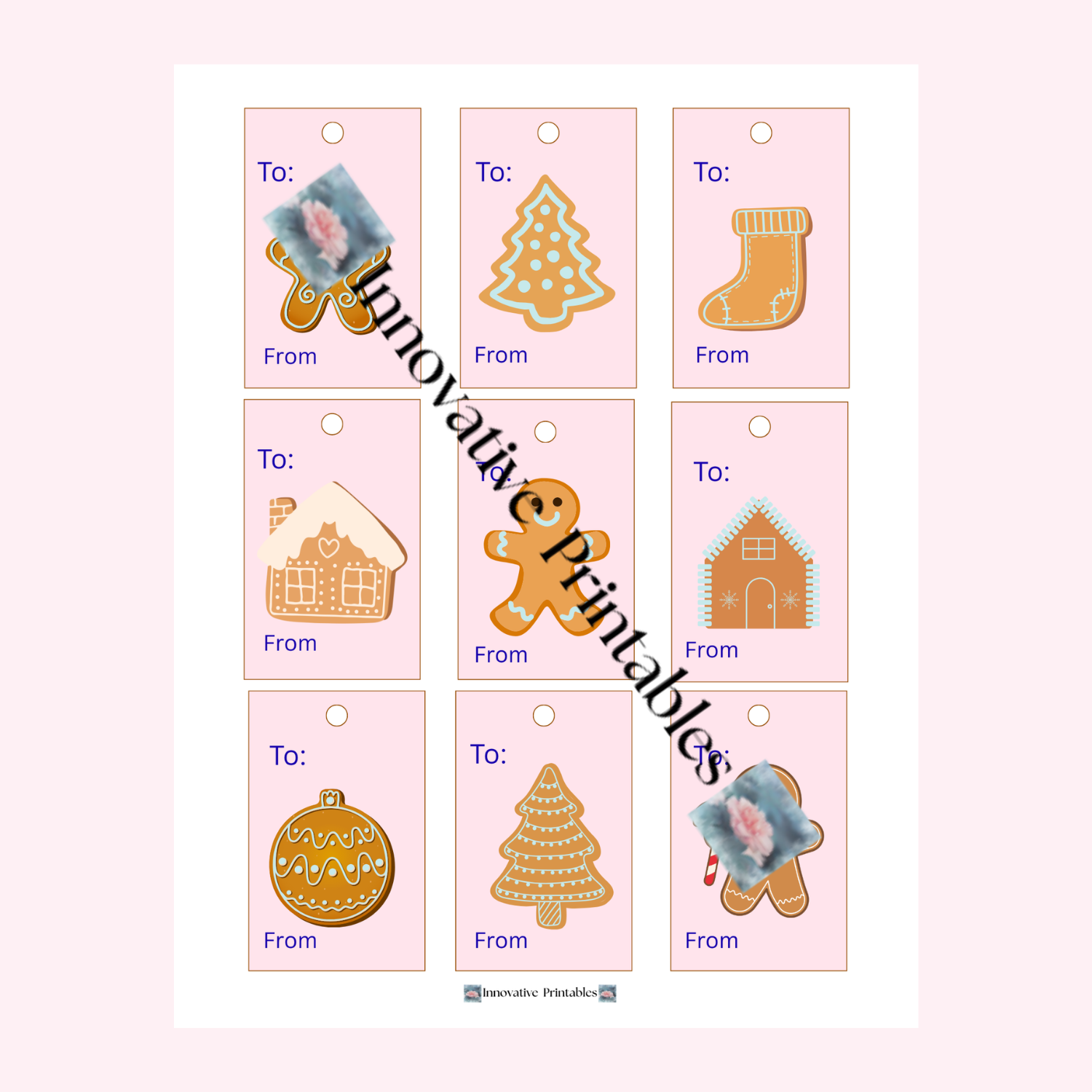 gingerbread cookie gift tags