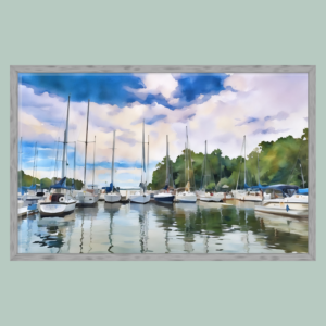 sailboats on the bay printable art