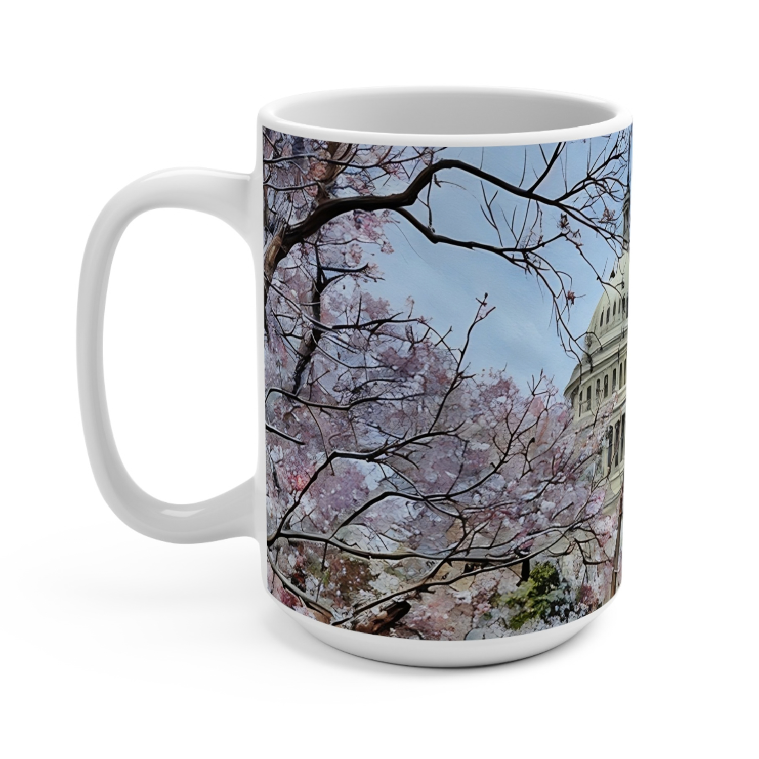 cherry blossoms in DC mug