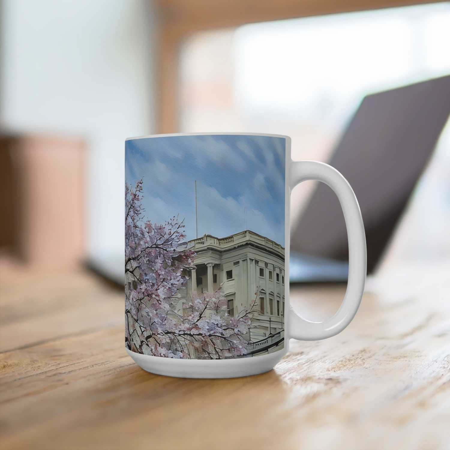 cherry blossoms in DC mug