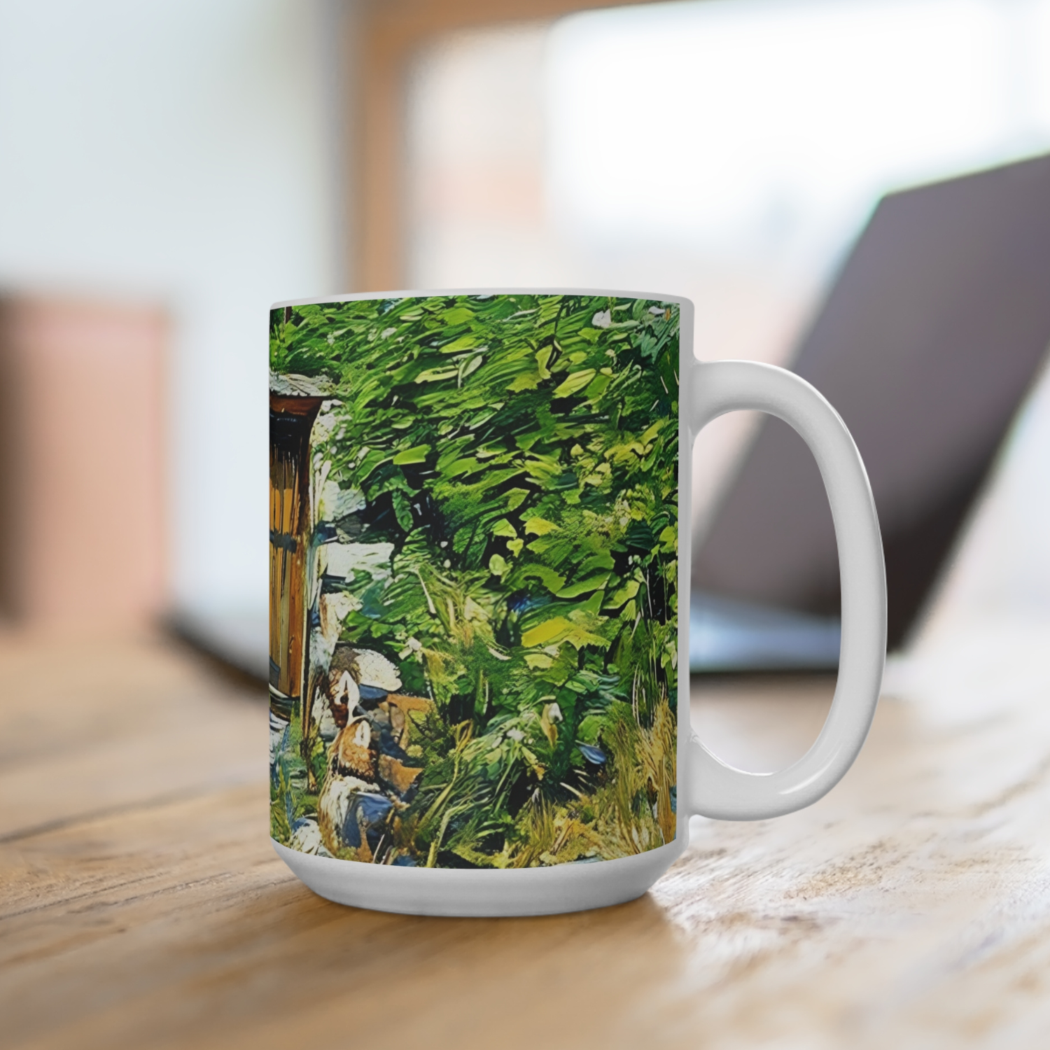 doorway in the woods mug