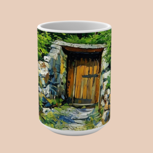 doorway in the woods mug