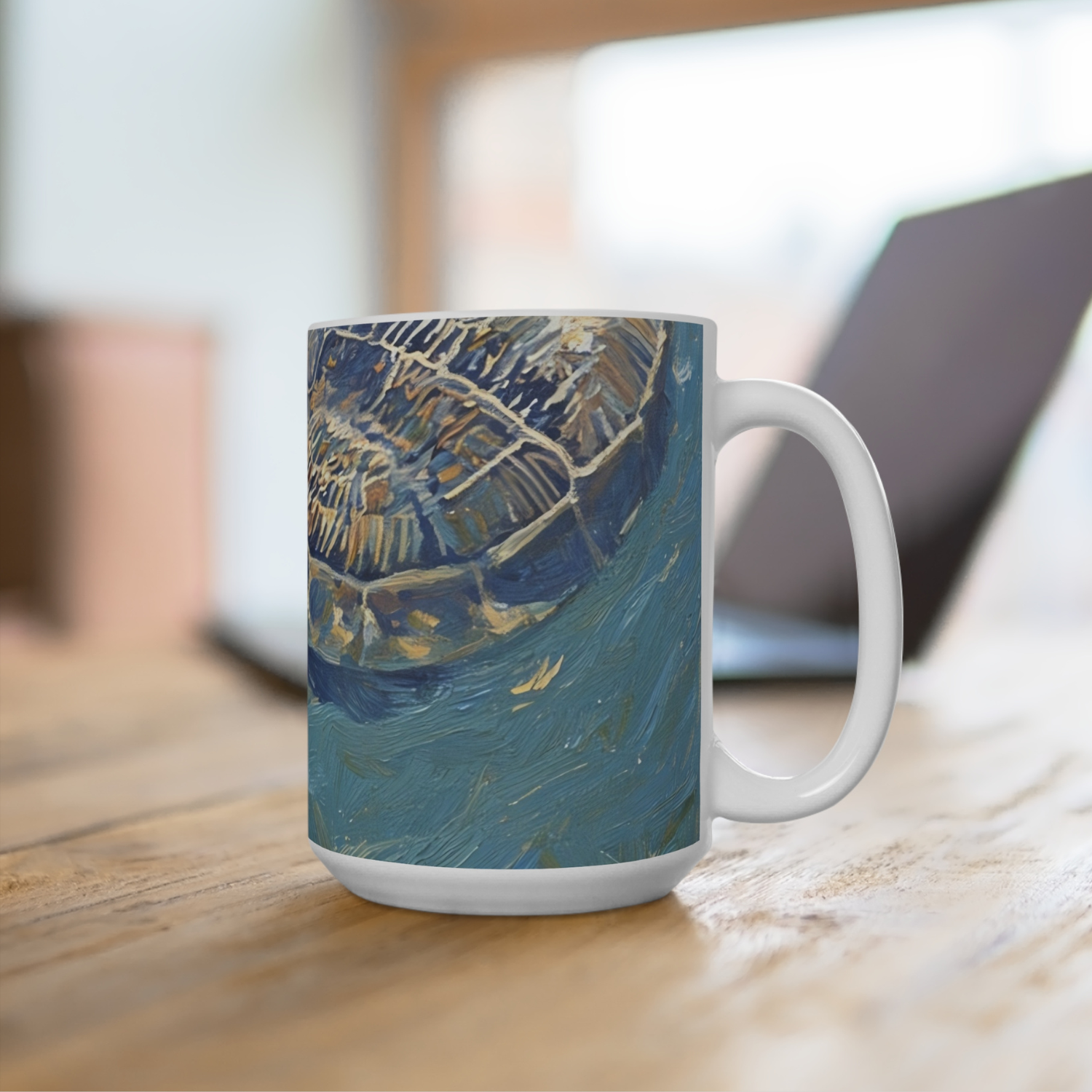 turtle swimming mug