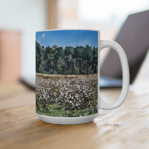 cotton fields in SC mug