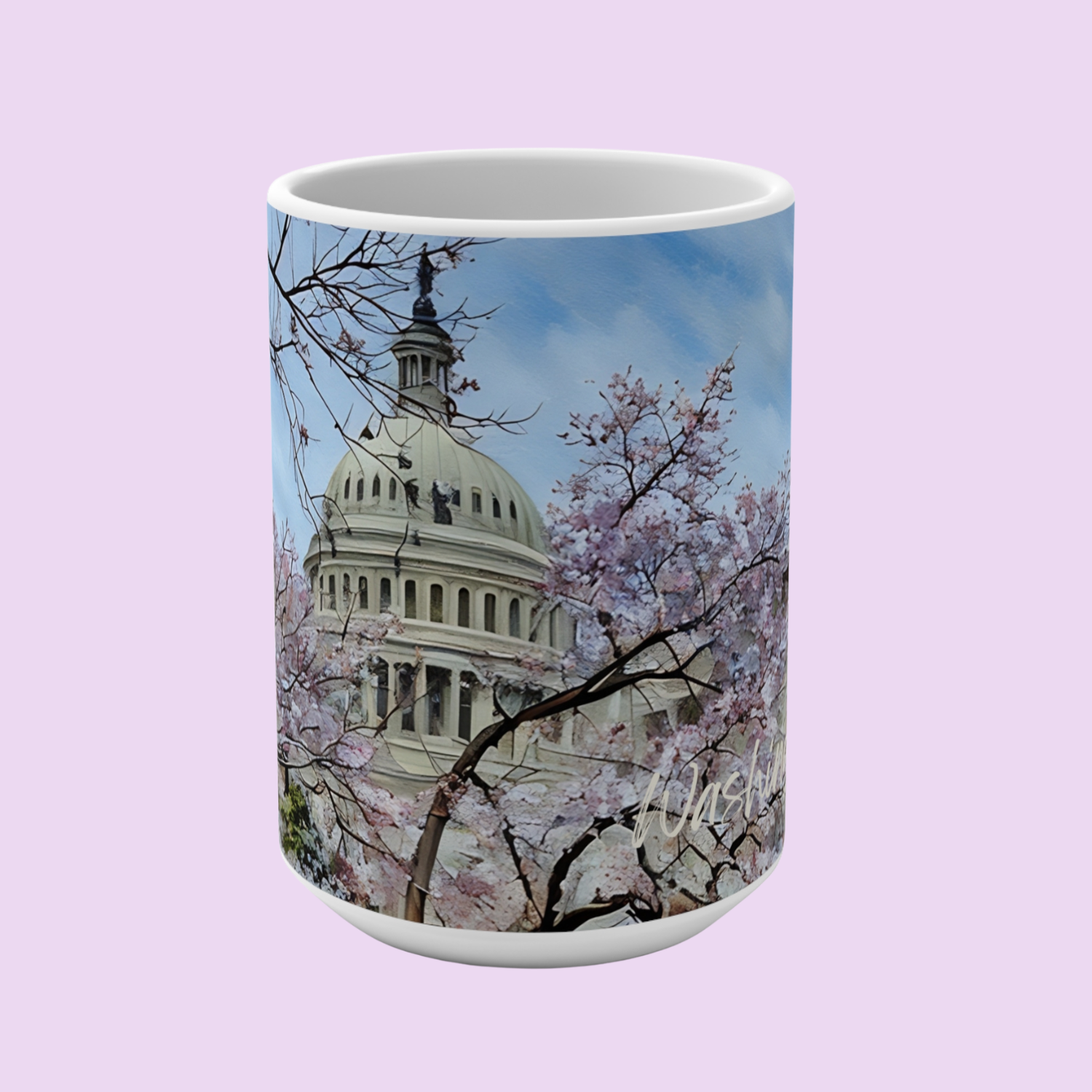 cherry blossoms in DC mug