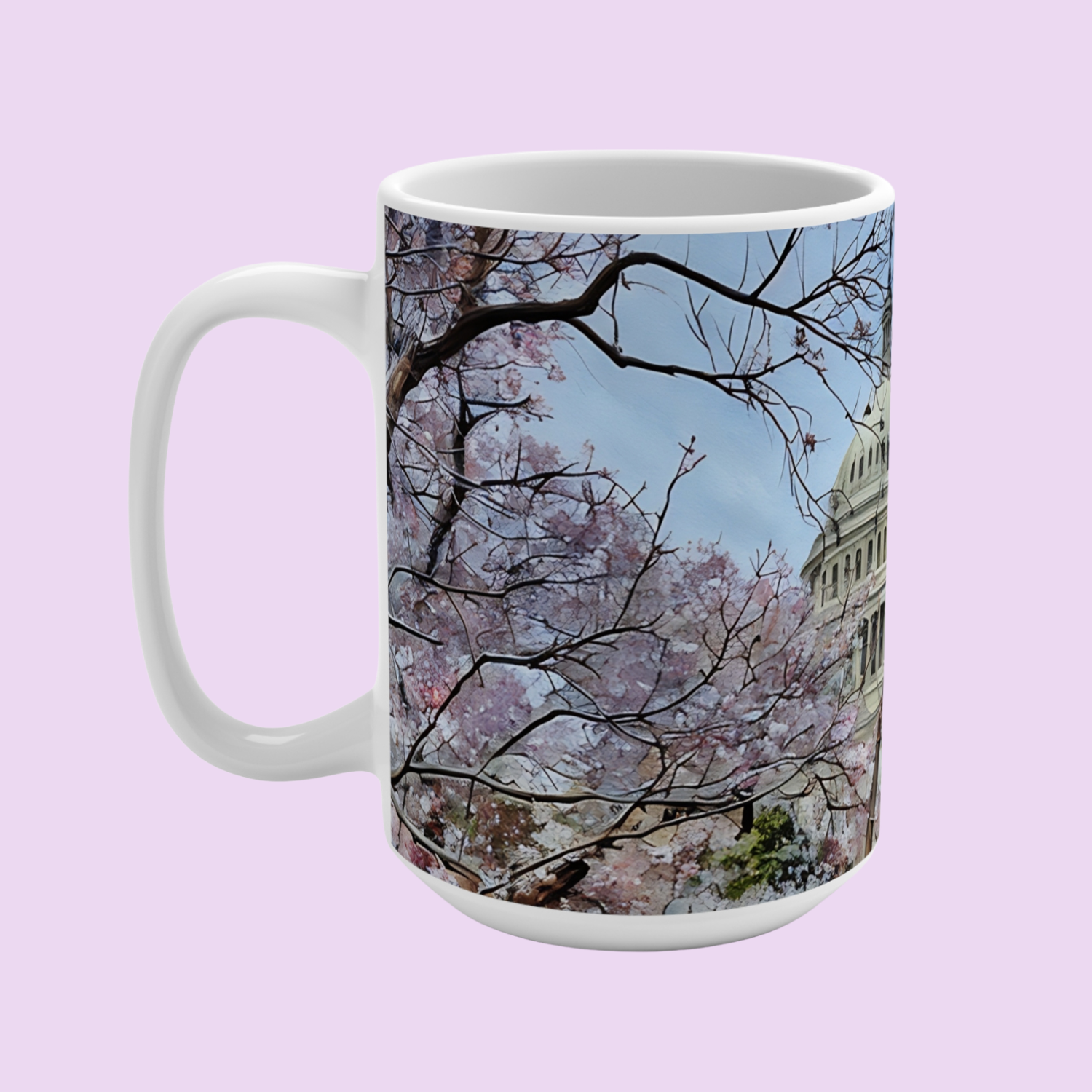 cherry blossoms in DC mug
