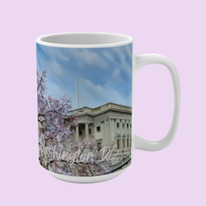 cherry blossoms in DC mug