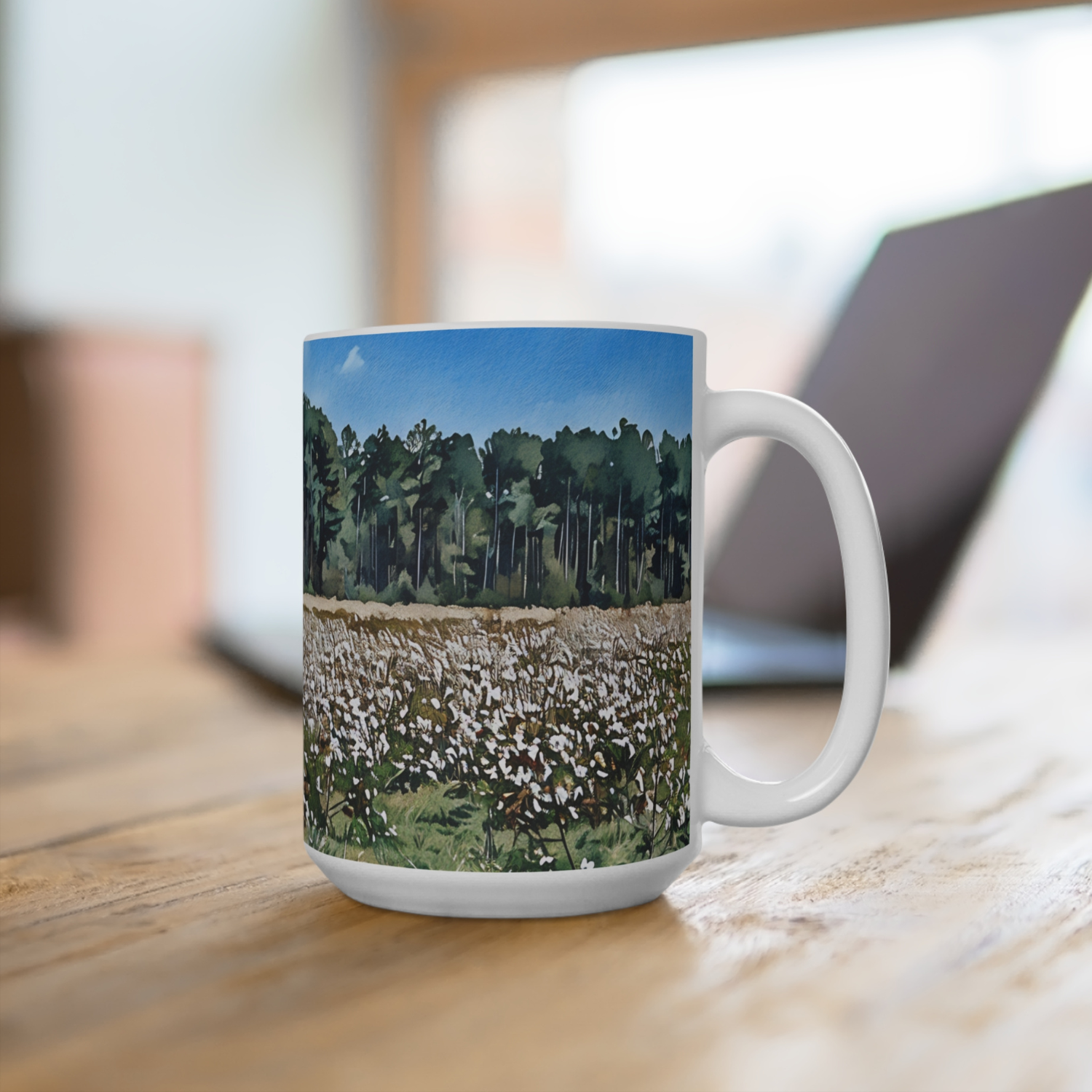 cotton fields in SC mug