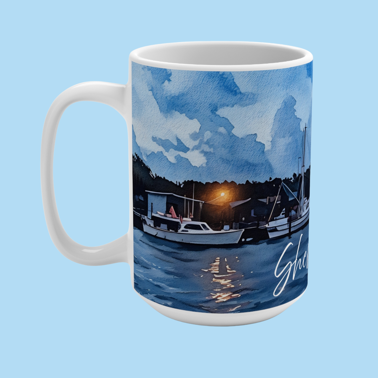 fishing boats mug
