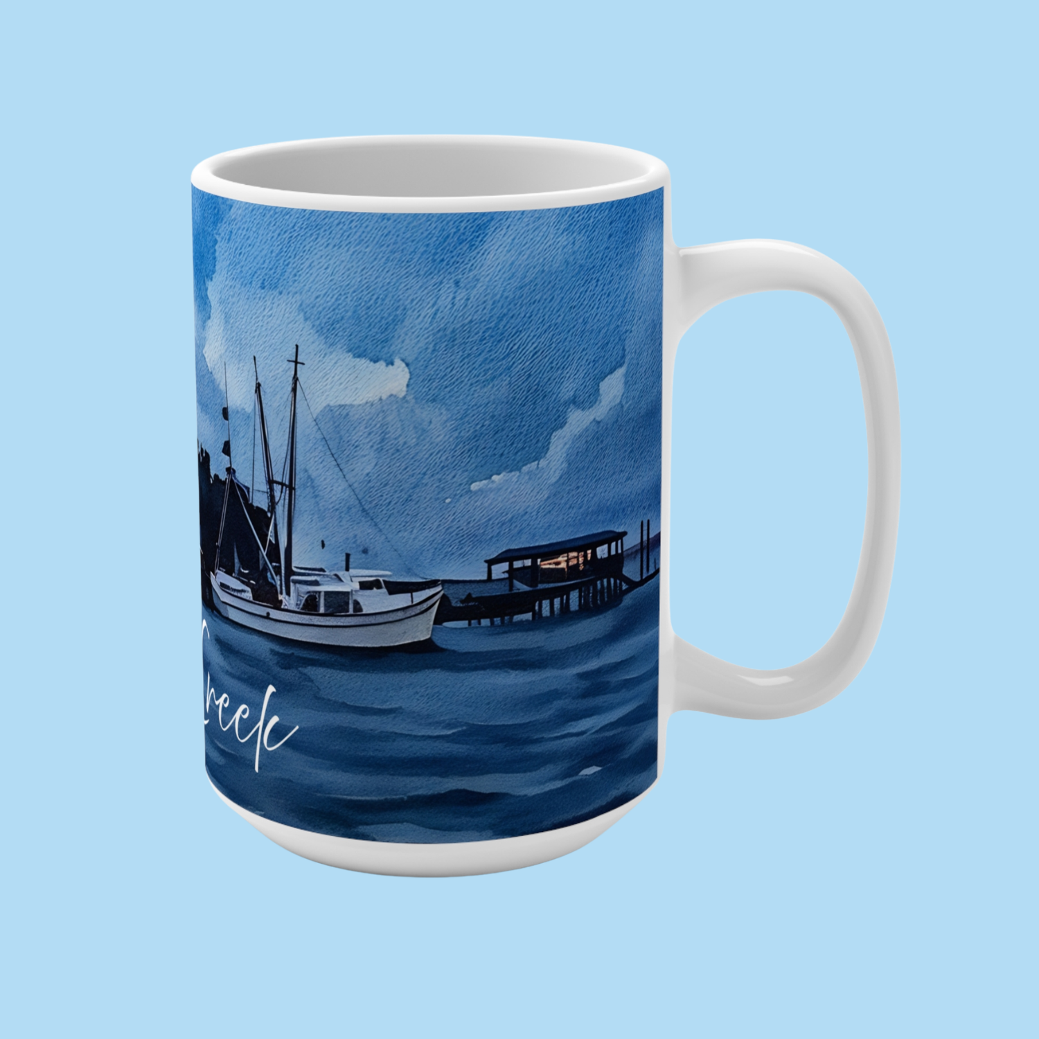 fishing boats on shem creek mug