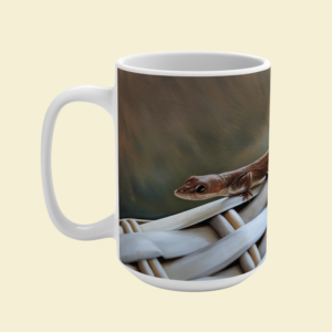 lizard sunbathing mug